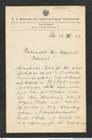Nachlass Franz Steindachner, Brief von Michael Haberlandt an Franz Steindachner (30.12.1912), Inv.Nr. 194.01, Seite 1